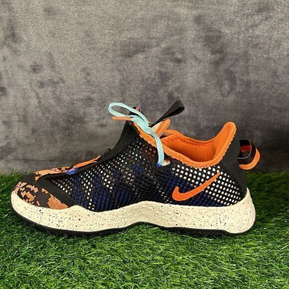 Nike PG 4 Mens 8 Orange Black Camo Shoes Sneakers Athletic Basketball Gym Zipper - Picture 4 of 10